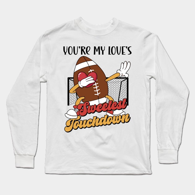 Valentine's Day Football Couple Rugby Sports Love Long Sleeve T-Shirt by Tom´s TeeStore